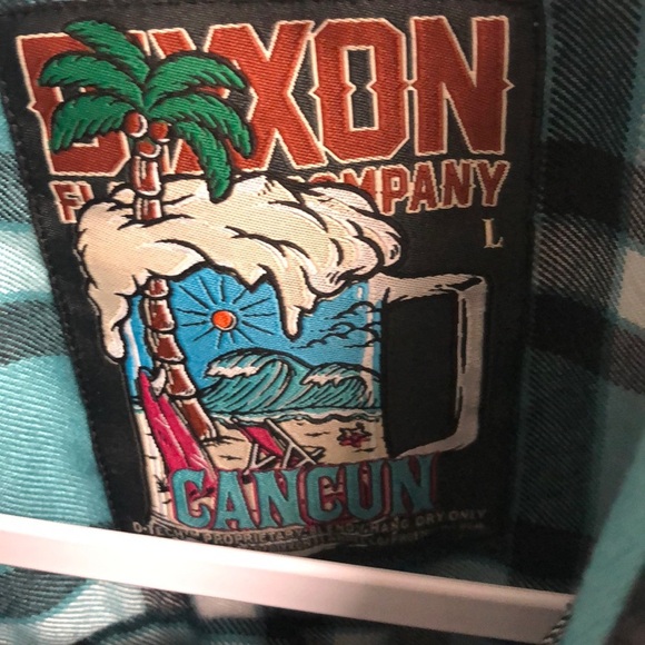 DIXXON “Cancun” long sleeve button down flannel shirt men’s large EUC - Picture 2 of 4